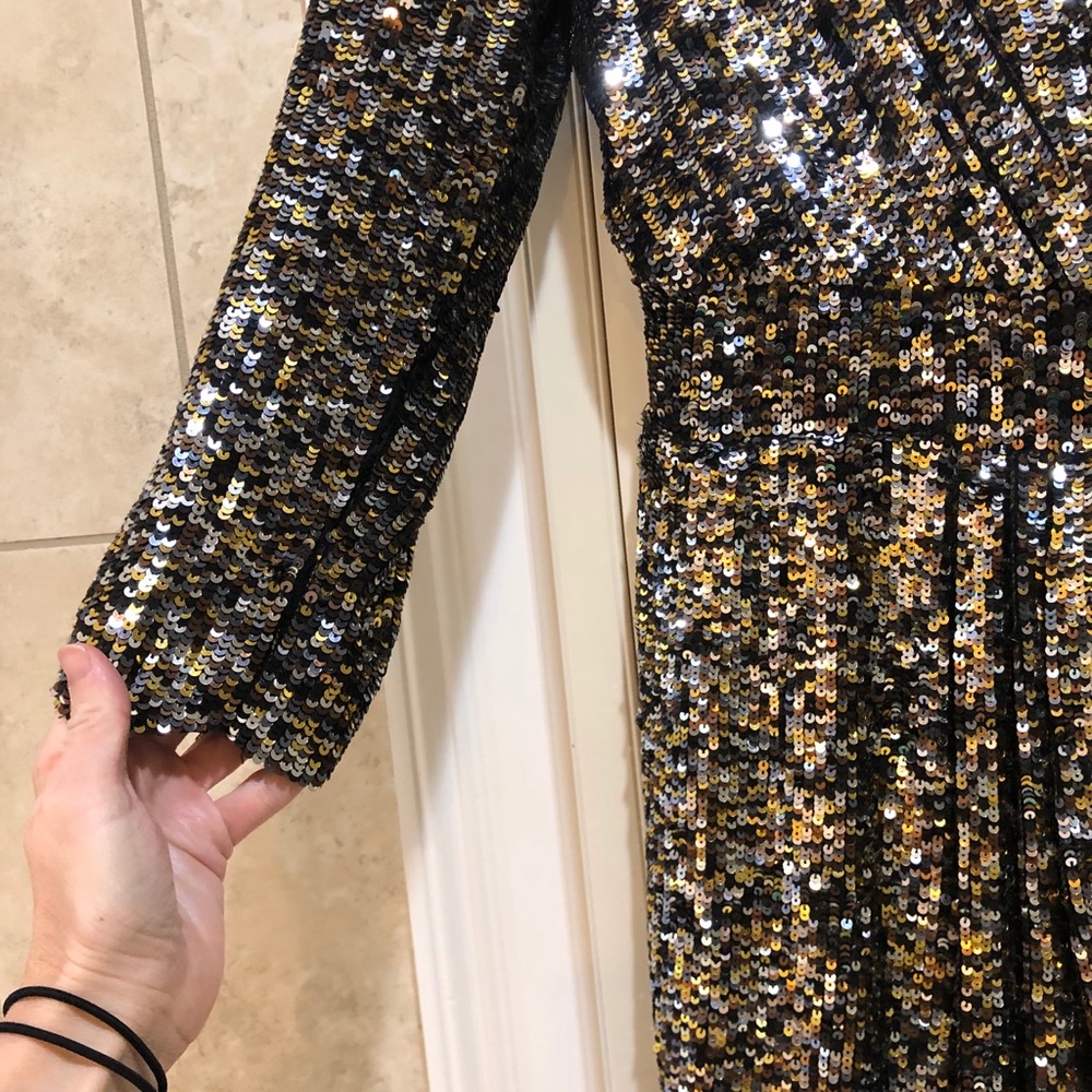 Parker Gold and Black Sequin Dress XS - Picture 7 of 8